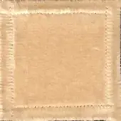 Beige textile swatch with paper-like texture, framed by a fringed border of lighter beige lines, displaying mottled tones and “elite 307 24” text.